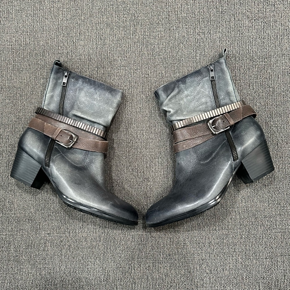 Earth Spruce Dark Grey Leather Ankle Boots Size 8/8.5 - Picture 2 of 13